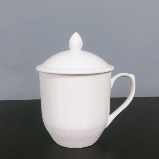Cốc Sứ Uống Nước, Pha Trà SƯƠNG MAI Có Nắp Khít Men Sứ Sáng Bóng Sang Trọng, Giữ Nhiệt Tốt SM00274