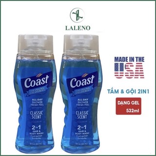 [MẪU MỚI] Sữa tắm 2IN1 COAST HAIR AND BODY WASH Mỹ 532ML