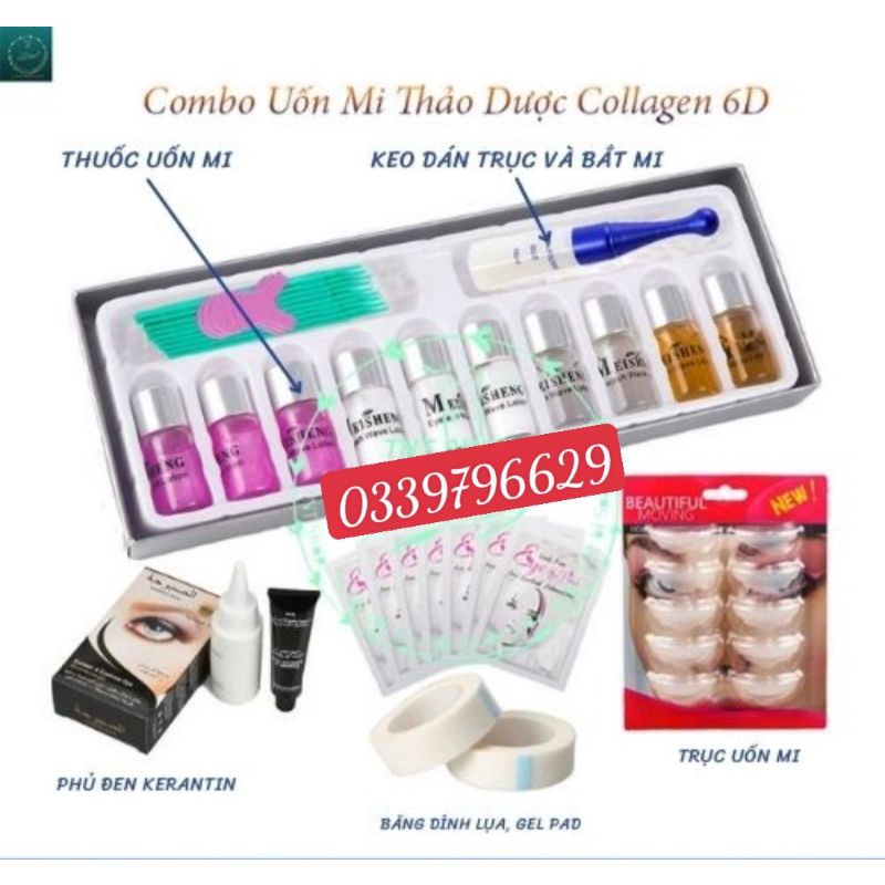 Combo uốn mi thảo dược + keo +trục