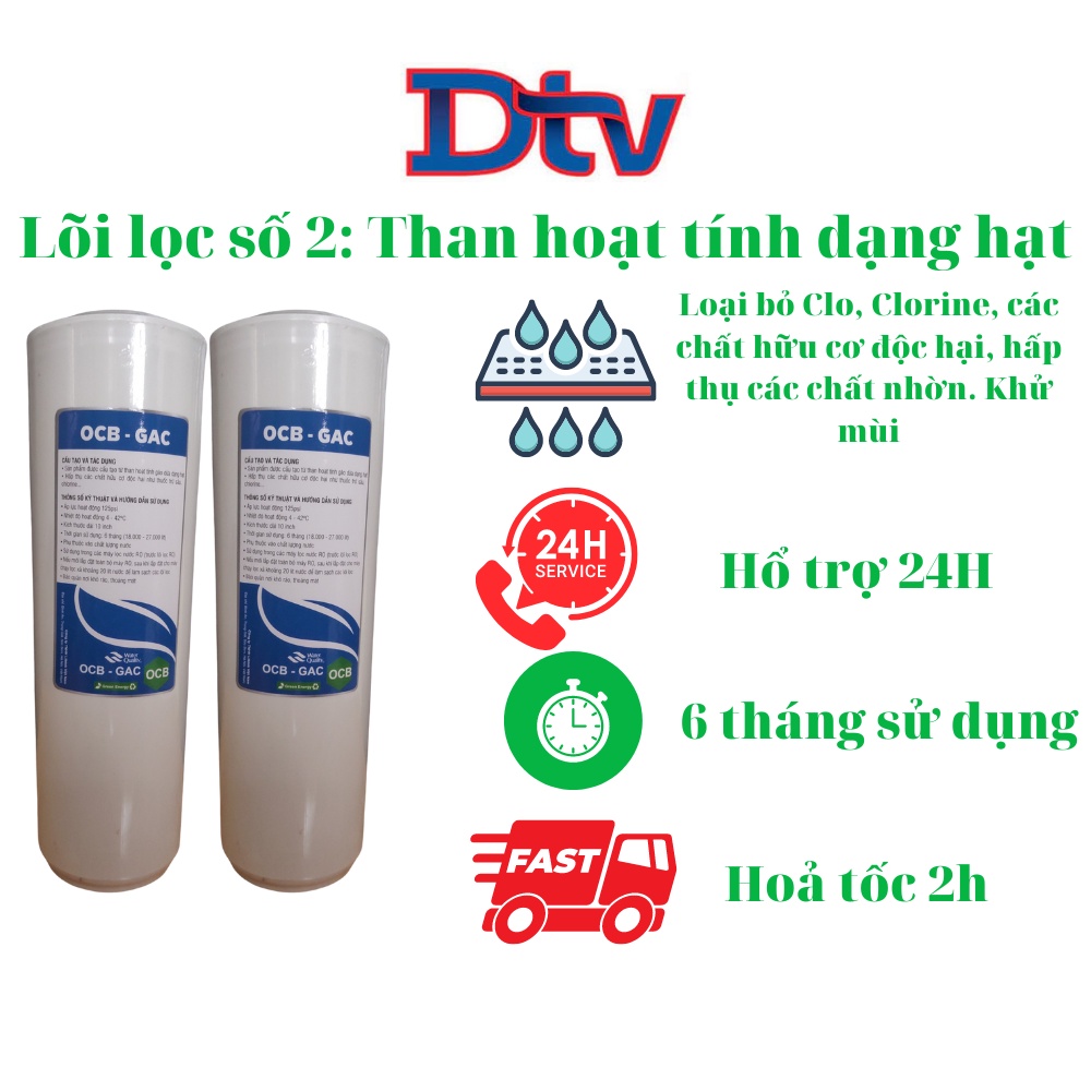 Lõi lọc CTO than hoạt tính lõi số 2 thay thế cho lõi lọc của máy lọc nước ro