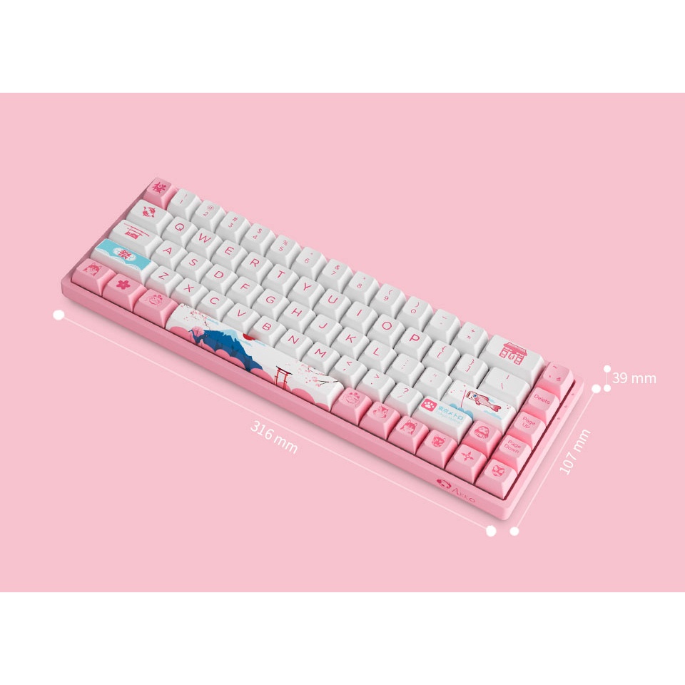 Bàn Phím Cơ AKKO 3068B Plus World Tour Tokyo - Bluetooth /Wireless /Hotswap /LED RGB - Hàng chính hãng