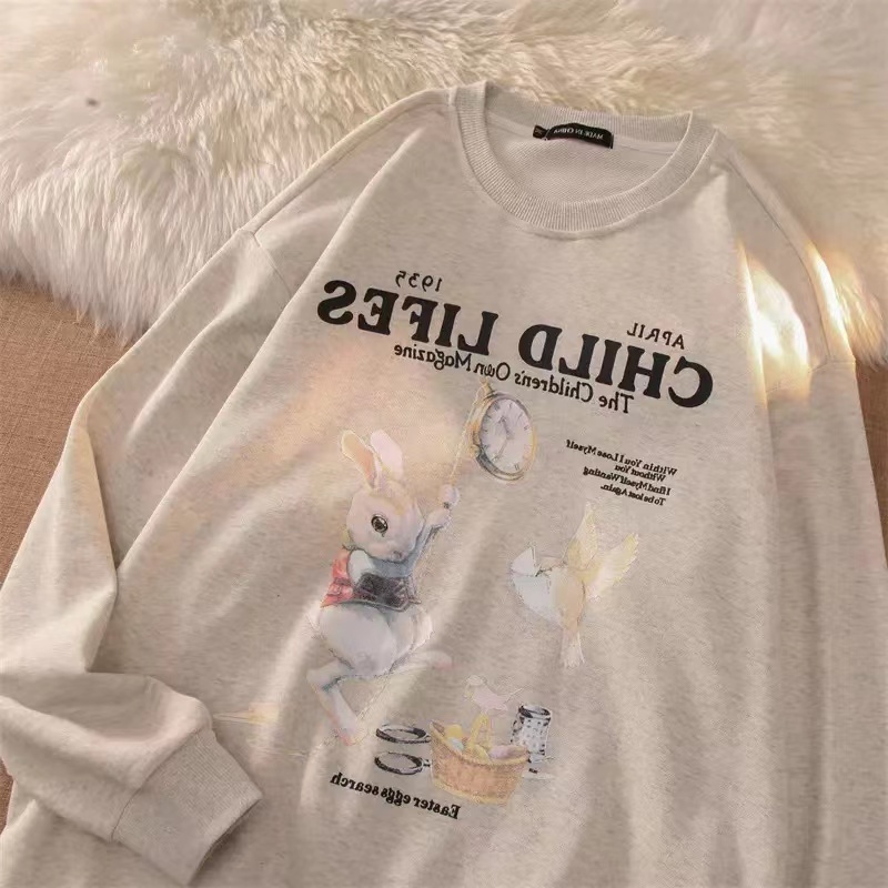 NRVP Mới Áo Thun Tay Dài Dáng Rộng In Chữ Phong Cách Hàn Quốc 2023