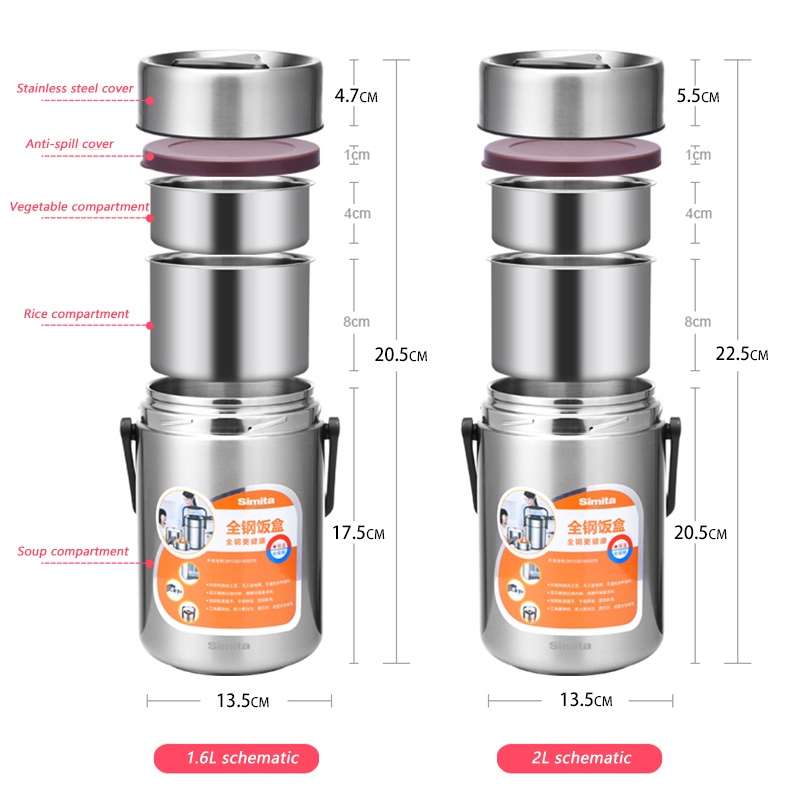 Hộp Đựng Cơm Trưa Chân Không Dung Tích 1600ml