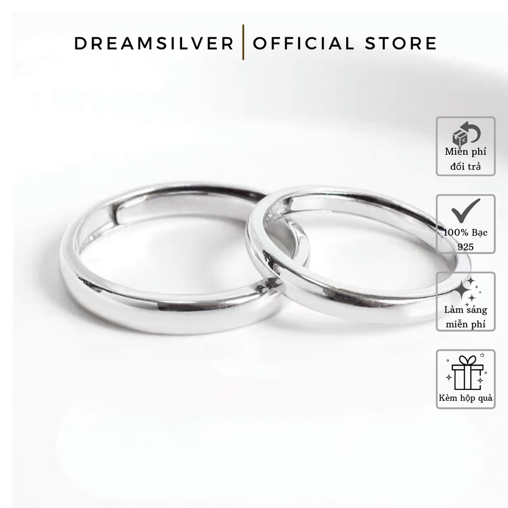 Nhẫn Đôi Bạc Dreamsilver, Nhẫn Cặp Khắc Tên Theo Yêu Cầu Chỉnh Được Size ND042