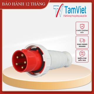 Phích cắm công nghiệp 63a 3 pha 5 chấu, phích cắm điện 380v ip67