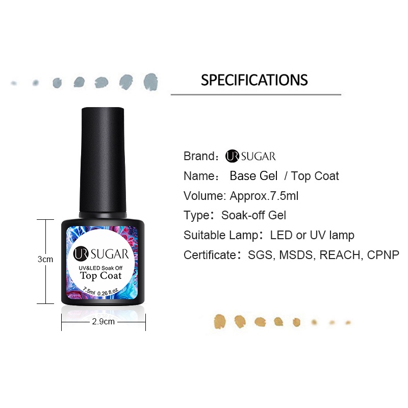Sơn nền móng tay gel UV UR SUGAR 7.5ml chất lượng cao