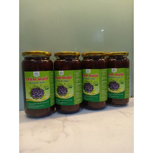 Trám đen muối 1000ml lọ Thủy tinh Thương hiệu Ngon và Lành