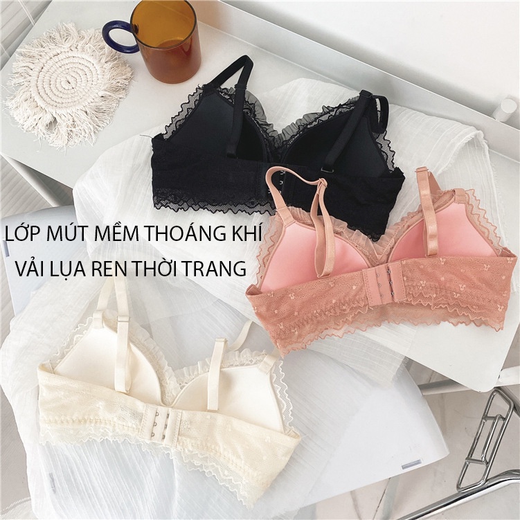 Áo lót nữ phối ren mút mỏng nâng ngực tạo khe ANM-25