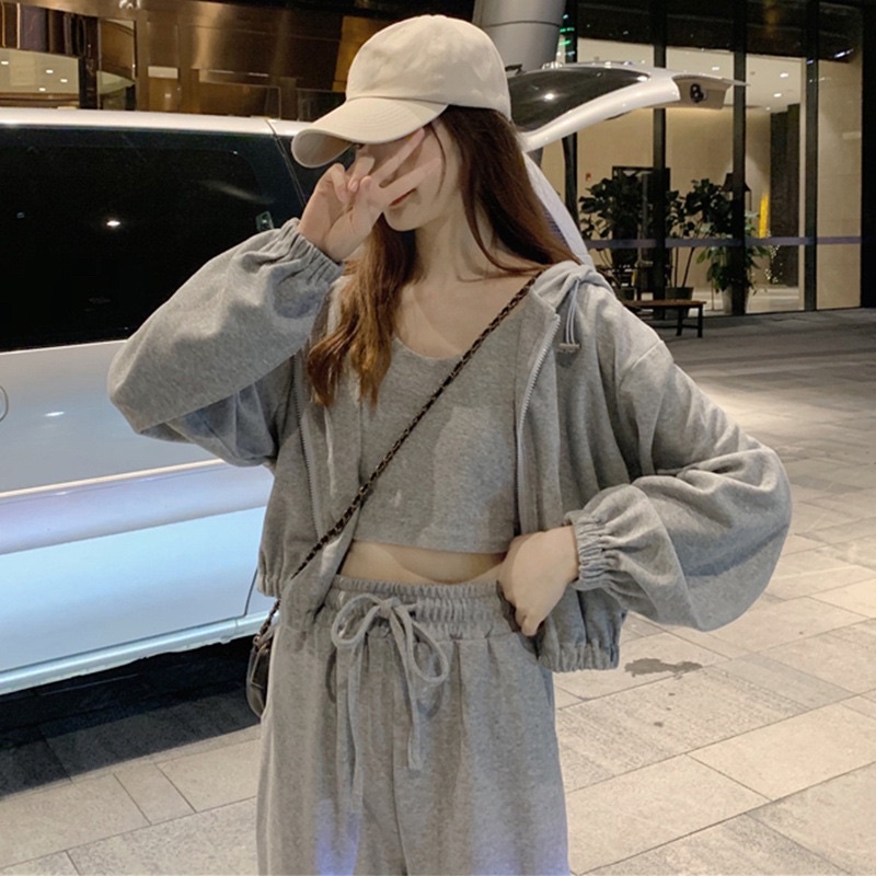 [HTSHOP]-Set bộ đồ thể thao nữ 3 chị tiết bassic phong cách HQ