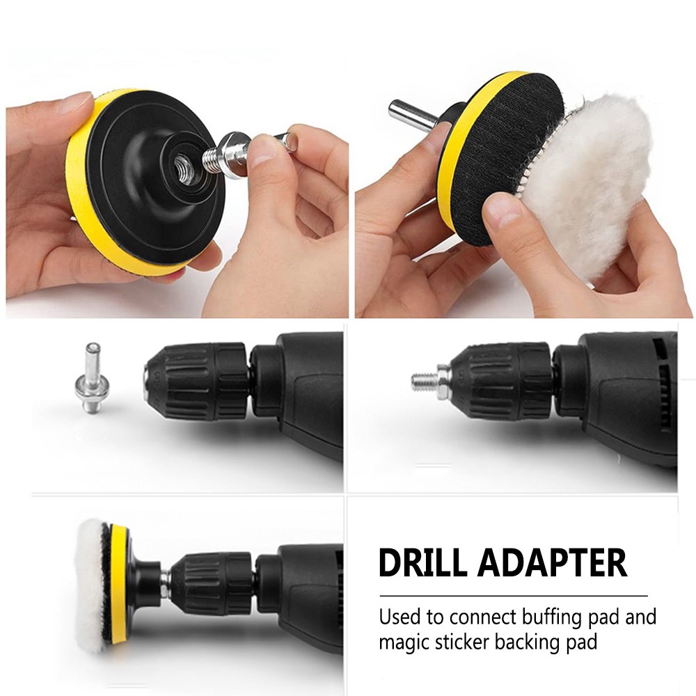 Bộ 5 Miếng Vải Len Tròn 6 inch Đánh Bóng Xe Hơi Chuyên Dùng