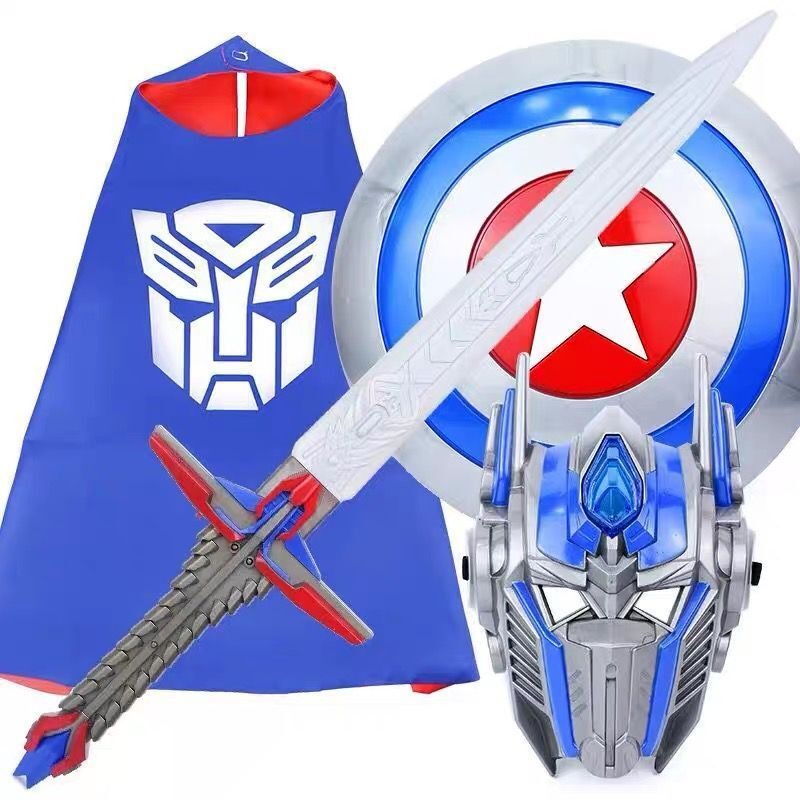 BỘ ĐỒ CHƠI áo choàng kjếm khiên mặt nạ ROBOT Transformer OPTIMUS Người Máy Biến Hình