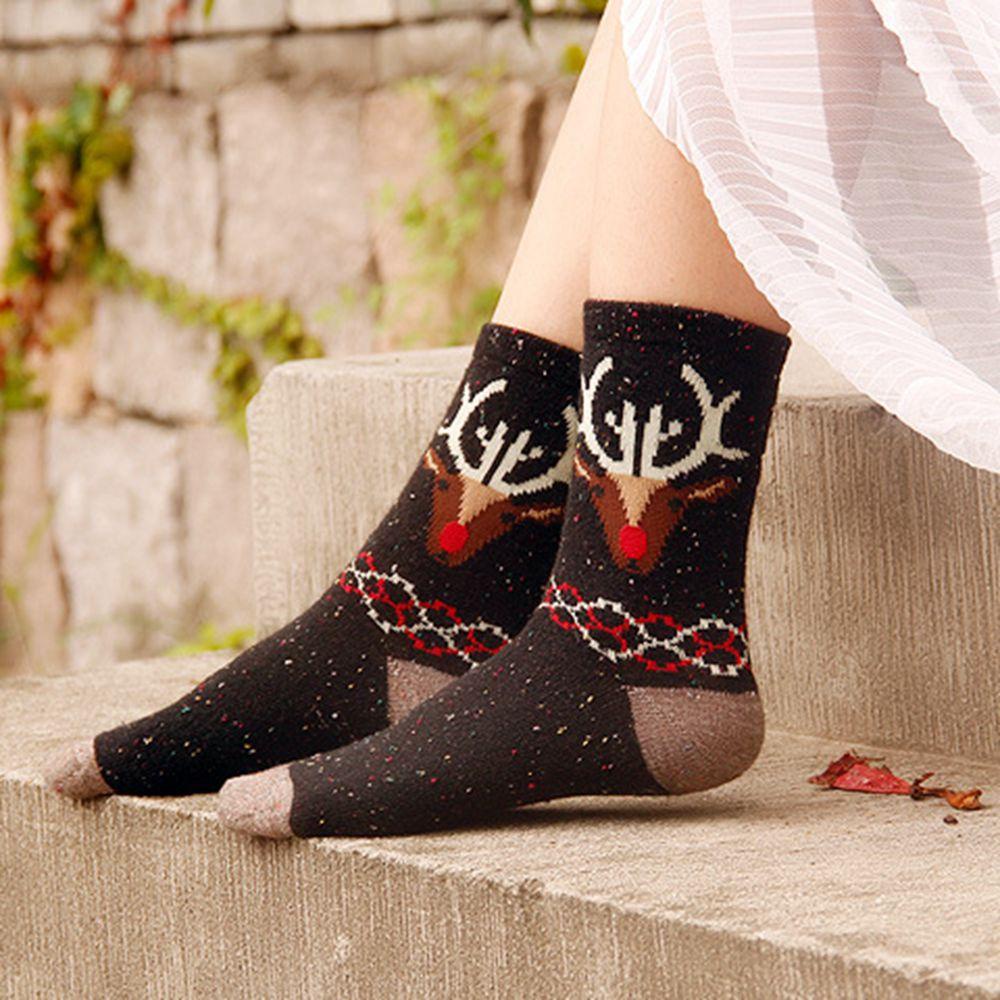 1 Đôi Tất Len Dày In Họa Tiết Thú Hoạt Hình Dễ Thương Thời Trang Cho Nữ