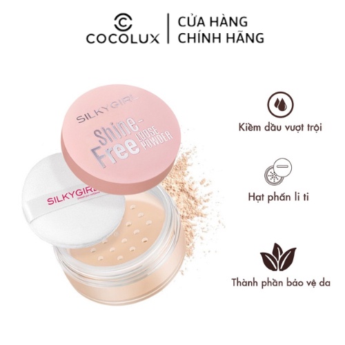 Phấn Phủ Bột Có Màu Silkygirl Chống Nhờn Shine Free Loose Powder 10g