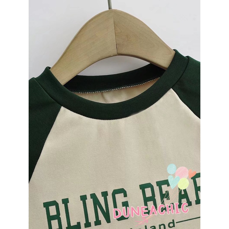 DUNEA Áo Thun In Chữ Phối Màu Thời Trang Cho Nữ