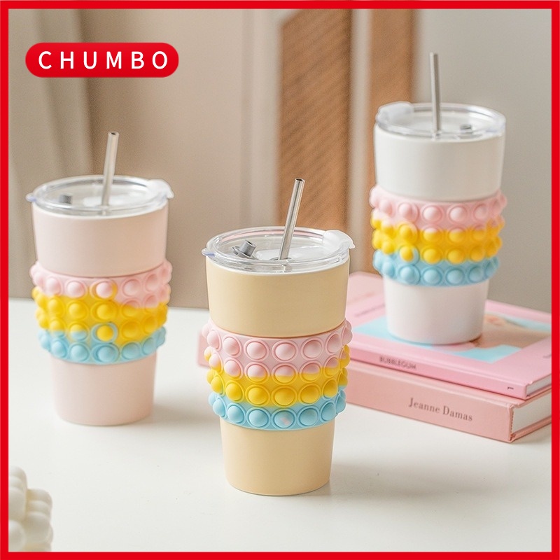 Cốc Uống Nước Bằng Gốm Sứ Silicone Có Thể Tháo Rời Kèm Ống Hút Phong Cách Bắc Âu bình nước cốc sứ uống cafe cốc sứ đẹp cốc gốm