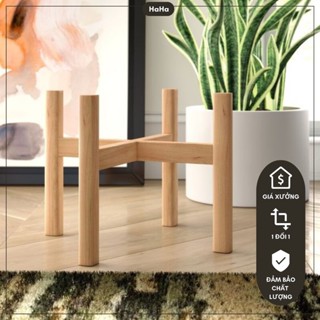 Kệ gỗ để cây cảnh trang trí trong nhà chân tròn nhiều kích thước sơn phủ chống thấm ẩm mốc CCG03