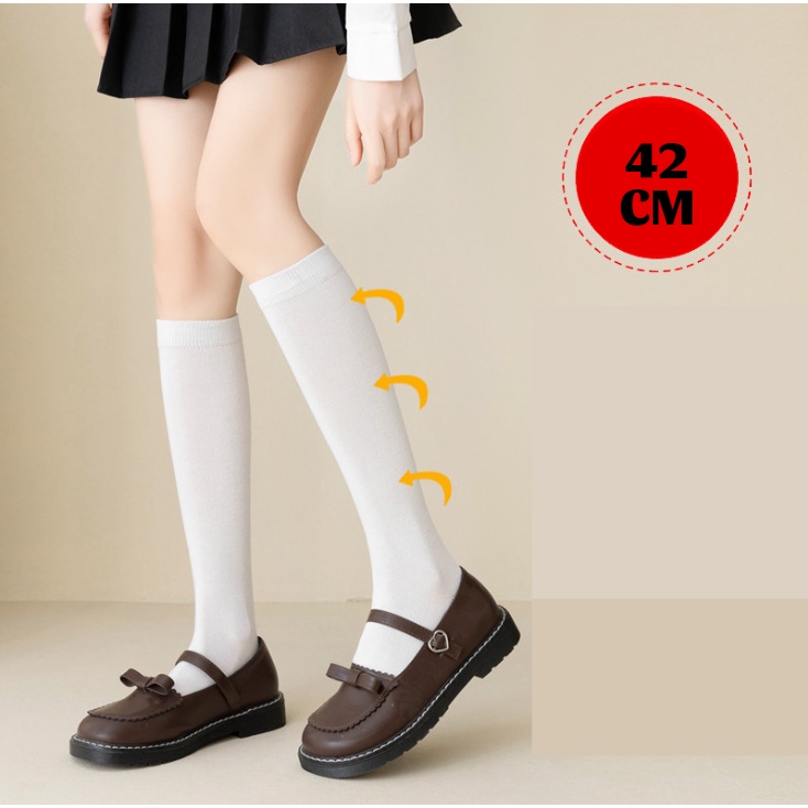 Tất Nữ Bắp Chân Trơn Trắng Đen, Vớ Lolita Cosplay Học Sinh Nhật Bản 3 Độ Dài - Orin Store TR010