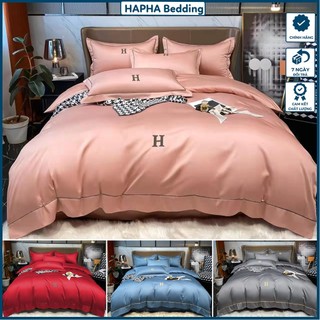 Ga giường lụa chữ h, bộ chăn ga gối lụa cao cấp 4 món ga trải giường phủ / chun 1m6 1m8 2m2 1m6x2m 1m8x2m 2mx2m2