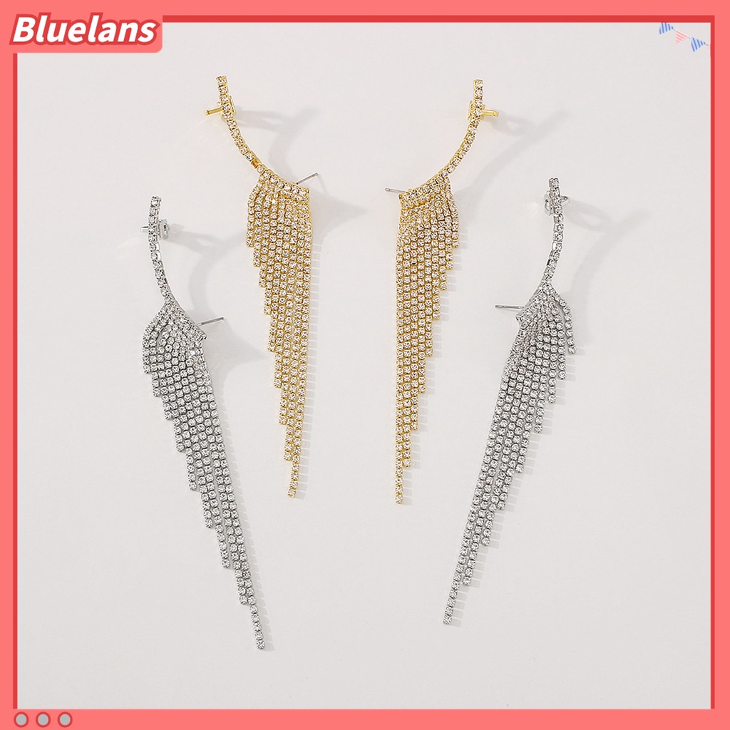 1 Đôi Bông Tai Dáng Dài Đính Đá Lấp Lánh Thời Trang Dự Tiệc 48h