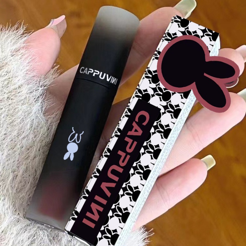 Son Môi Cappuvini Màu Đen Làm Bóng Lì