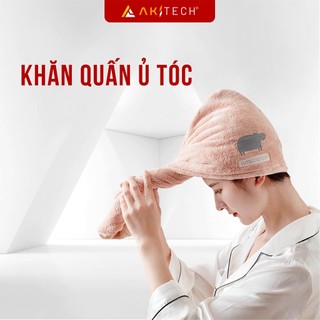 Khăn quấn ủ tóc lau khô siêu tốc có nút cài