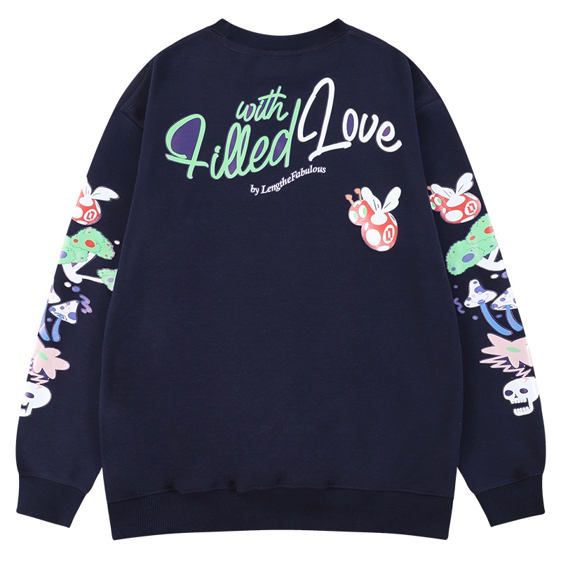 Áo sweater Nelly nỉ lót lông in hình "With Love" áo nỉ