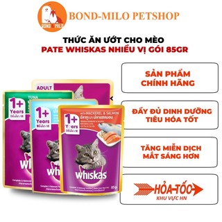 THỨC ĂN ƯỚT CHO MÈO PATE WHISKAS NHIỀU VỊ GÓI 85GR - BONDMILO SHOP