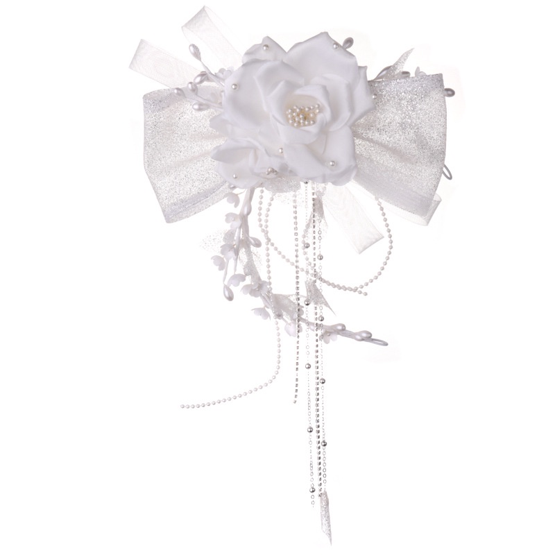 GETNOIVAS Bộ Kẹp Tóc Nơ Lưới Lấp Lánh Hàn Quốc Mới Với Phụ Kiện Váy Cưới