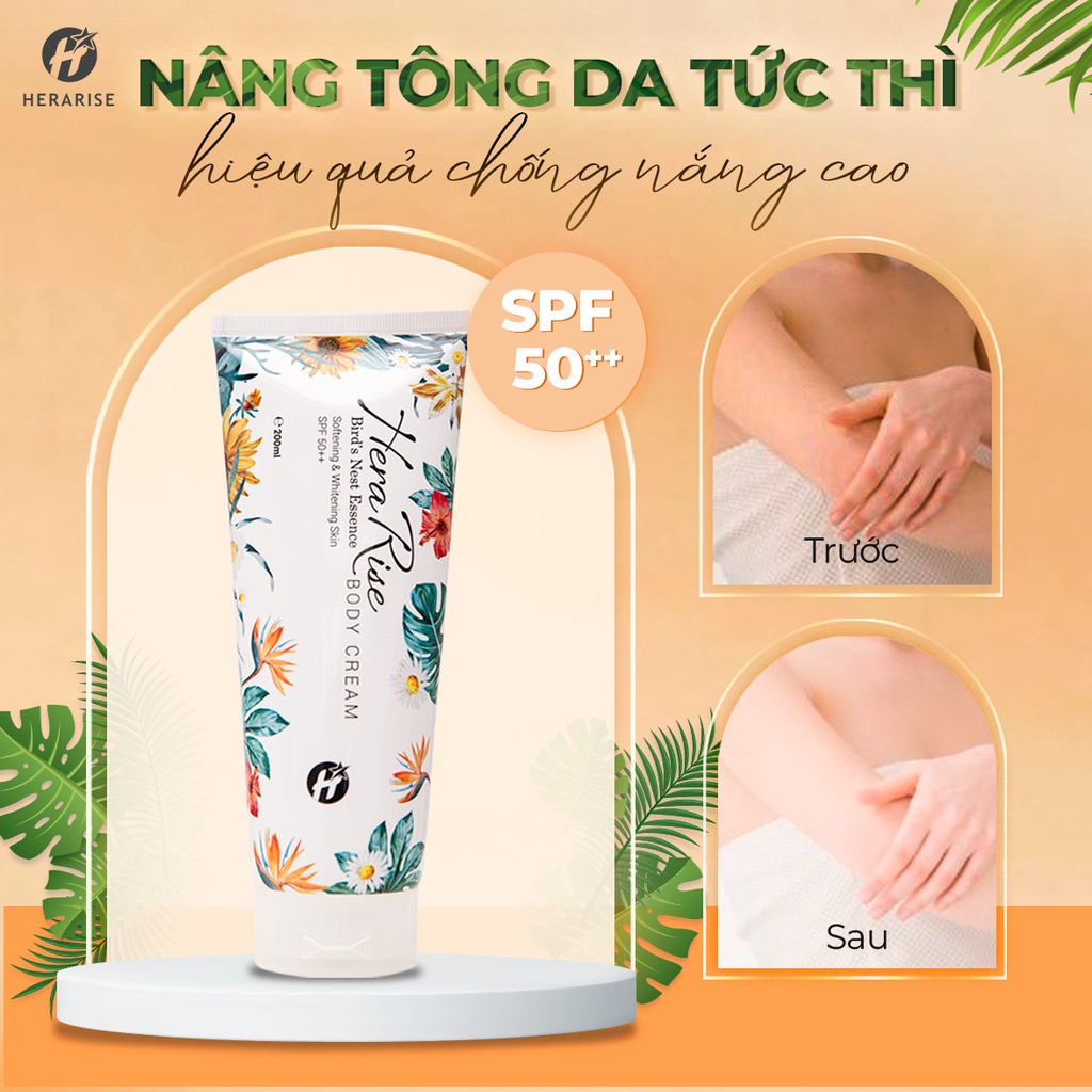 Kem dưỡng da body HeraRise chống nắng toàn thân TẶNG ủ trắng body HeraRise giúp da mềm mịn