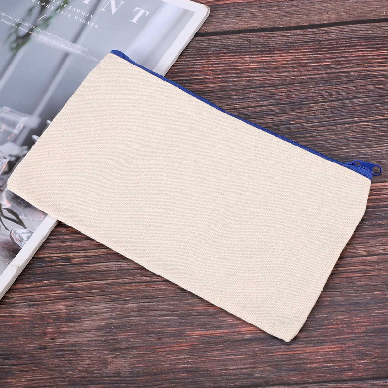 Set 40 Túi Canvas Đựng Bút Chì / Mỹ Phẩm DIY Có Khóa Kéo Nhiều Màu Sắc