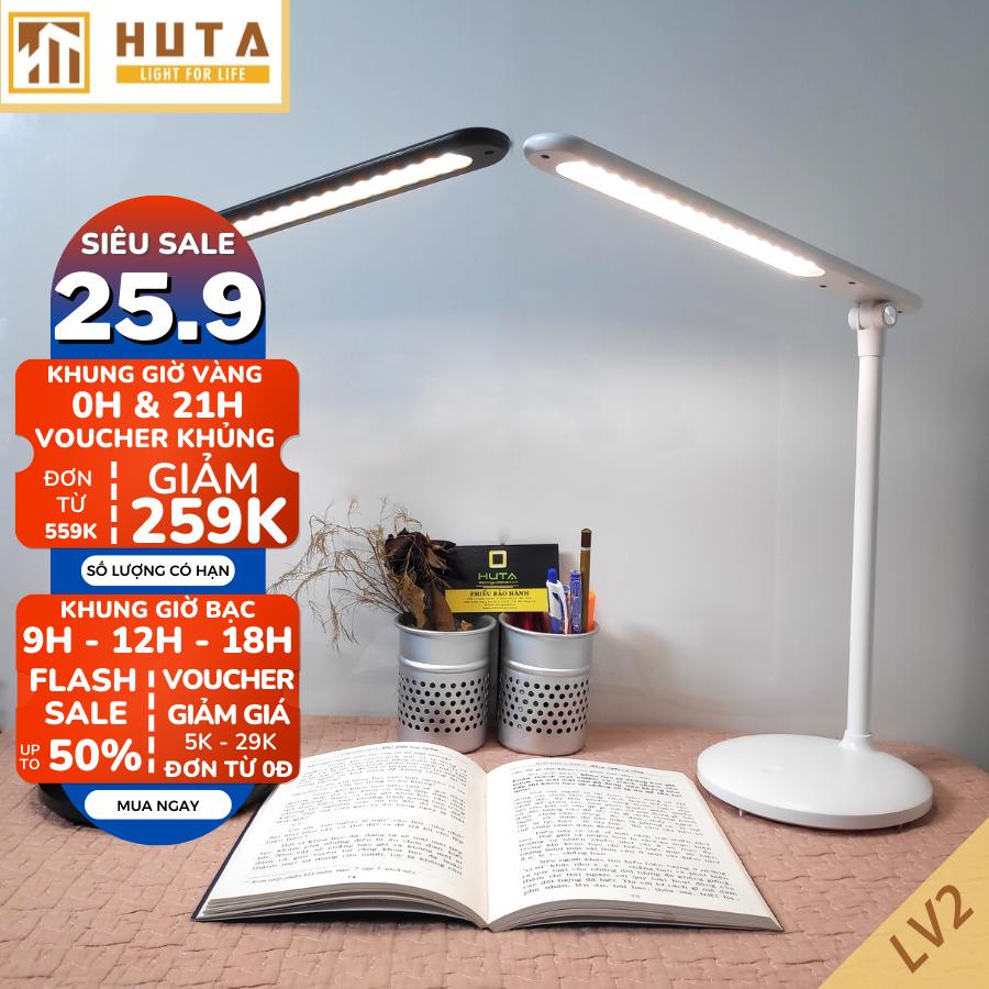 Đèn Bàn Làm Việc Cao Cấp, Tăng Giảm Màu Sắc, Ánh Sáng, Bóng Led, Pin Sạc Tích Điện, Dùng Làm Đèn Học - HUTA LV2