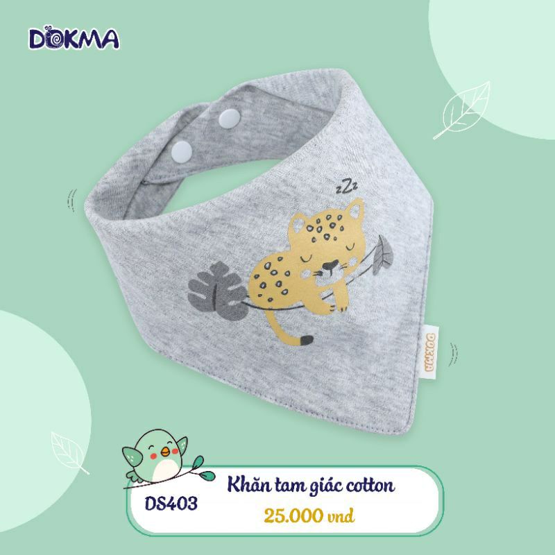Khăn yếm tam giác cotton Dokma in hình siêu xinh