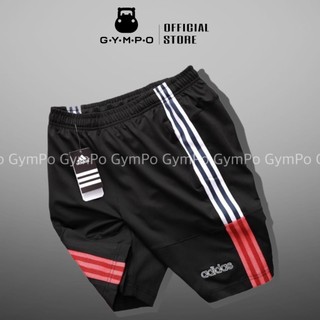Quần short gấu lưới 3 sọc vải thun thể thao nam