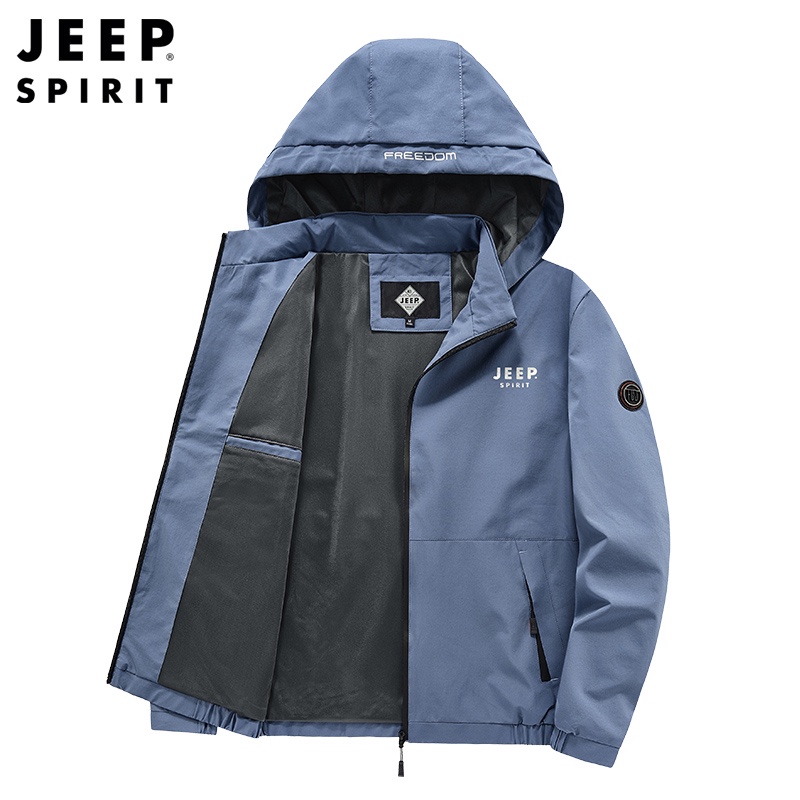 JEEP Áo Khoác Có Mũ Vải Mỏng Thiết Kế Giản Dị Dành Cho Nam