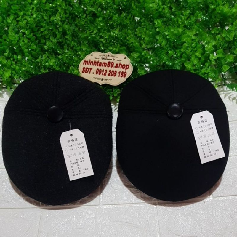 Mũ Beret  mỏ vịt nam  mùa đông cho các ông '" có che tai ấm áp"