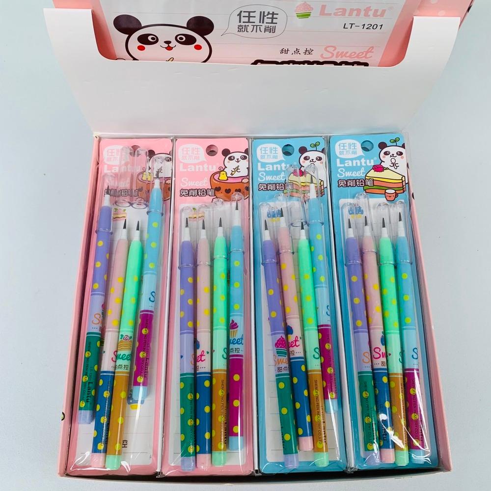 Bút chì khúc vỉ 4 cái cực tiện dụng giá rẻ, cho trẻ dễ dùng