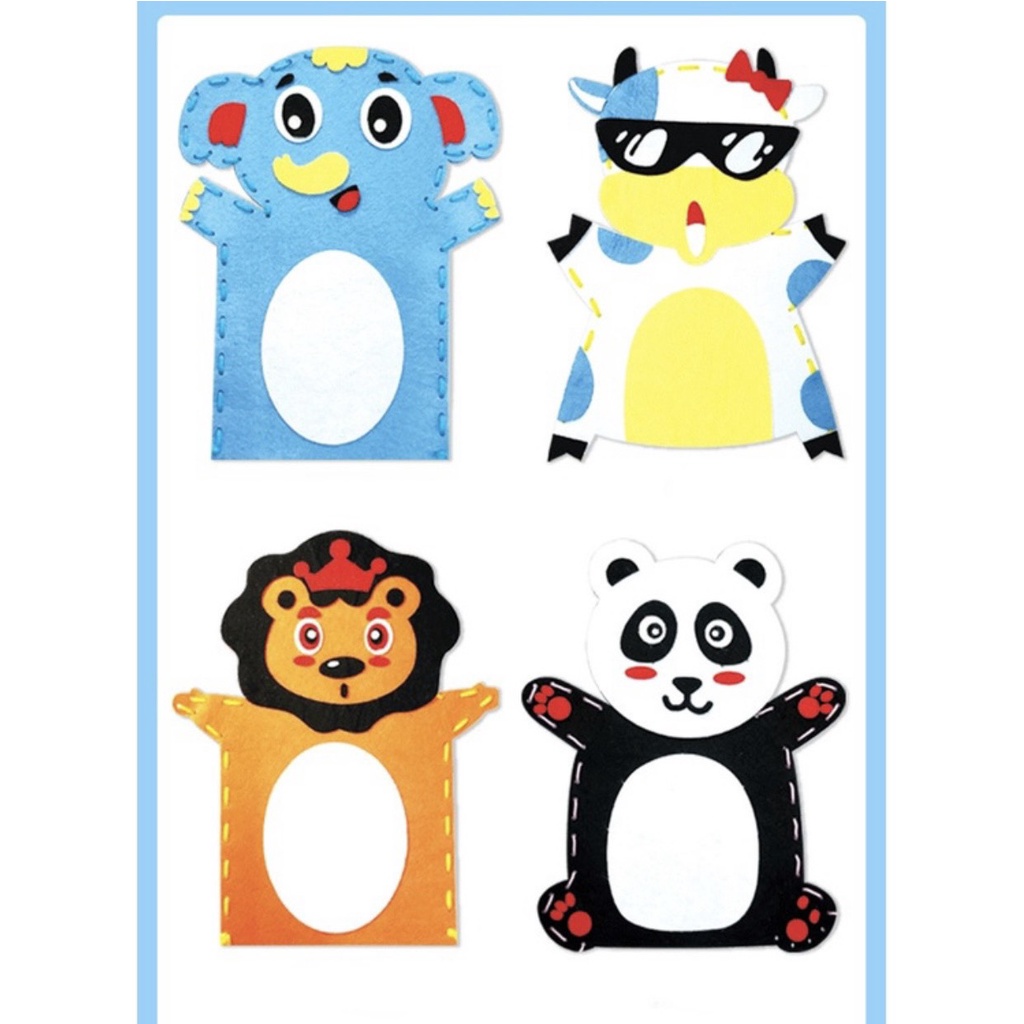 Rối bàn tay nỉ Hình Động Vật Hoạt Hình Sáng Tạo Tự Làm Thủ Công Cho Bé