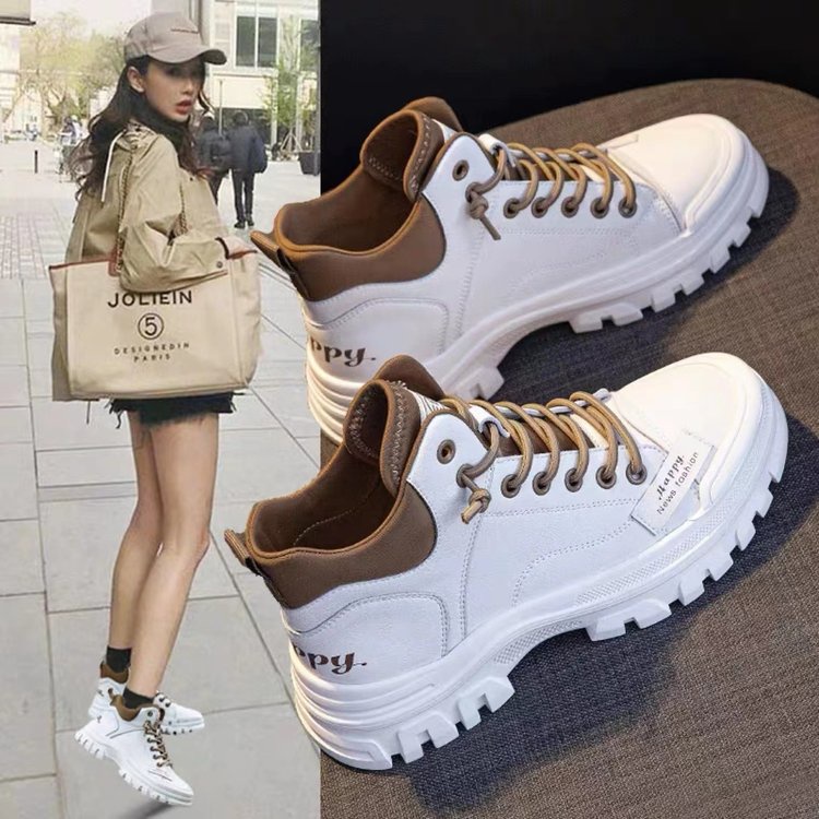 Giày Bốt Martin Cổ Cao Đế Cao Su Dày Dặn Thời Trang Cao Cấp Cho Nữ