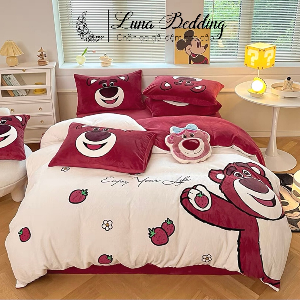 Bộ Chăn Ga Gối Nỉ Mịn Disney 5 Món Xinh Xắn Nhiều Mẫu Cho Bé Luna Bedding