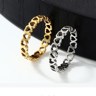 Nhẫn Thép Titan Không Gỉ Bản Rộng 4mm Hình Trái Tim Đơn Giản Hàng Mới Dành Cho Bạn Nữ