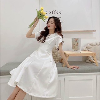 Đầm dự tiệc dáng xoè chất tafa đính hạt