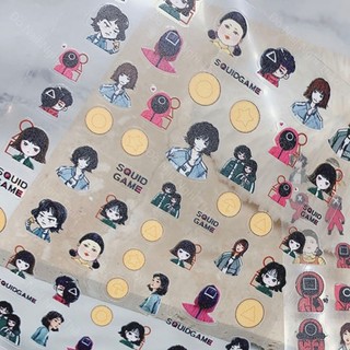 Sticker nail lụa Squid Game 5D JELIVA