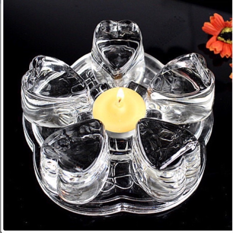 Đế nến đun ấm trà thuỷ tinh decor cao cấp