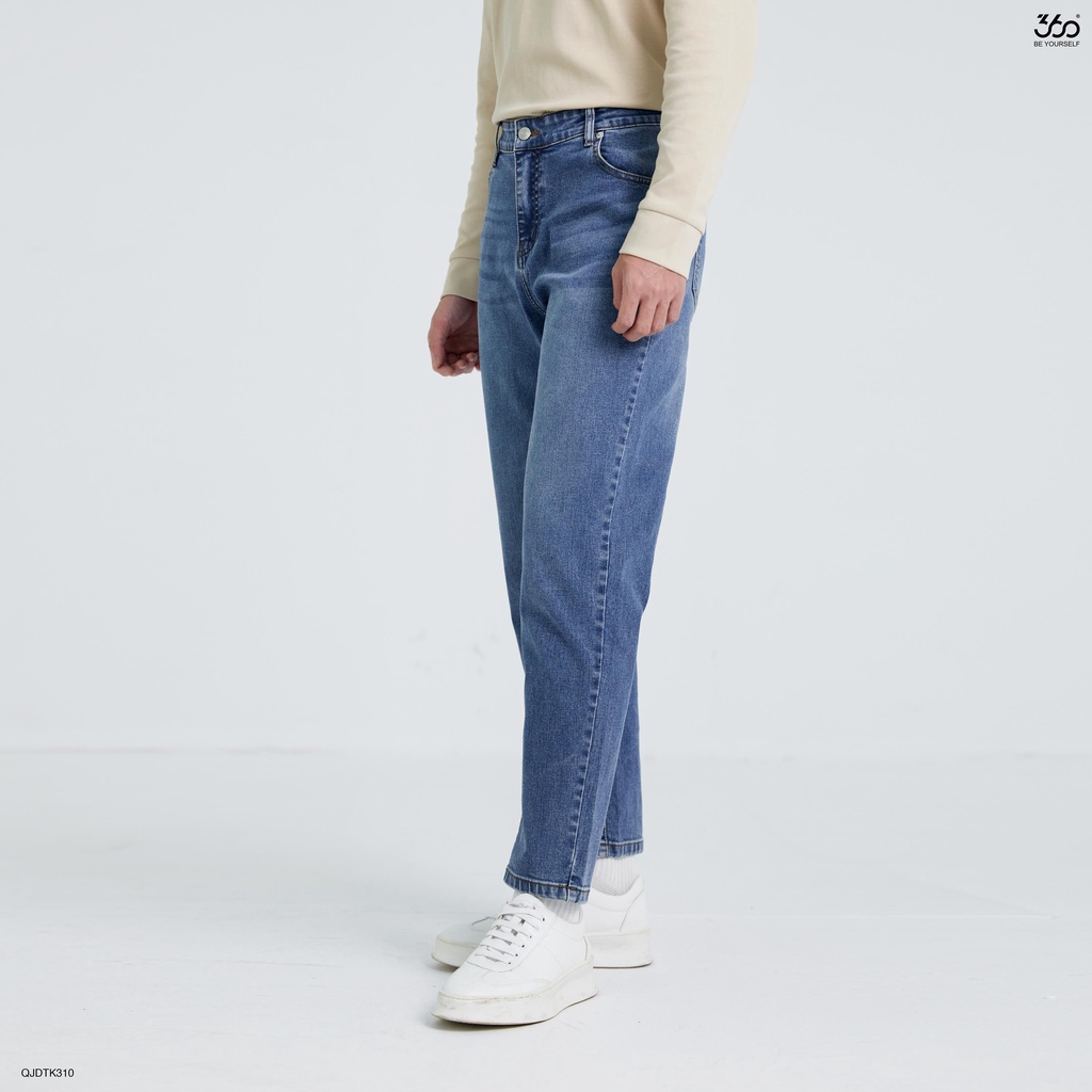 Quần jean nam thương hiệu 360 Boutique dáng tapered màu xanh denim - QJDTK310