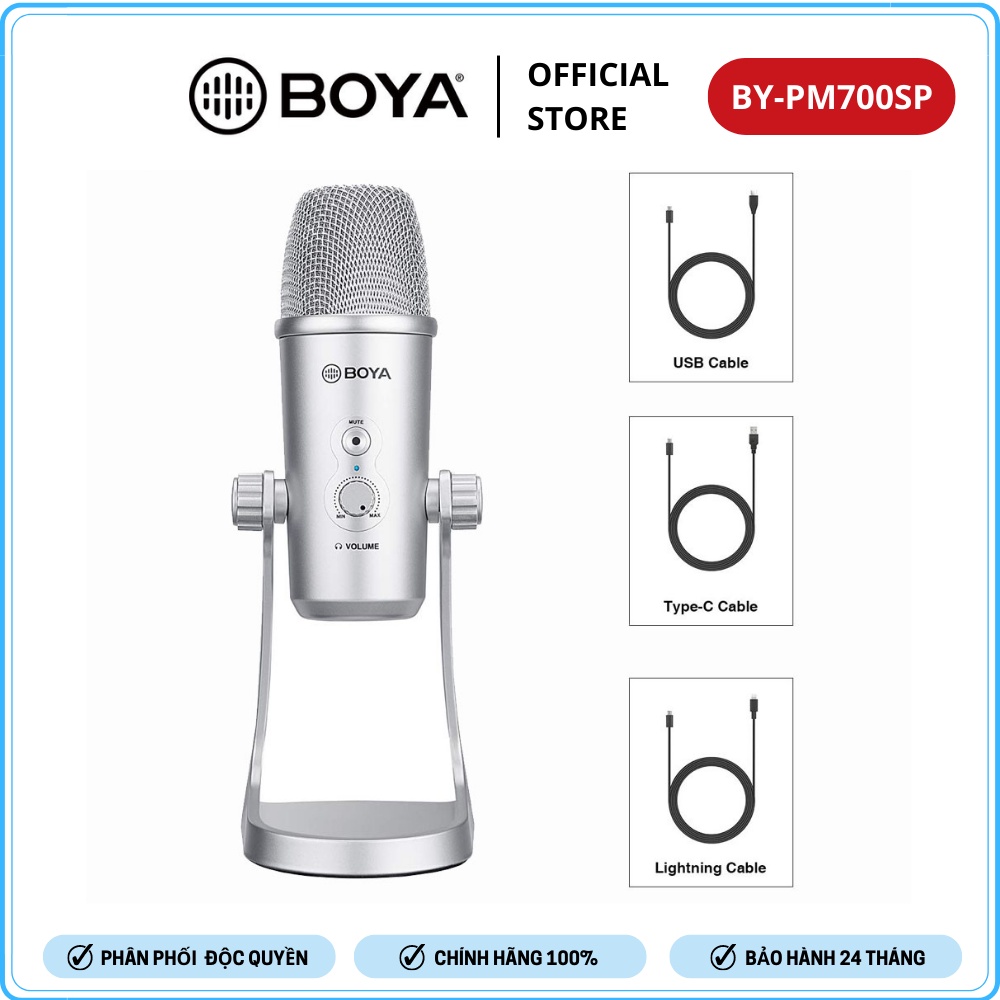 BOYA BY-PM700SP - Mic thu âm dành cho Điện thoại cổng Lightning/cổng Type-C và Laptop cổng USB