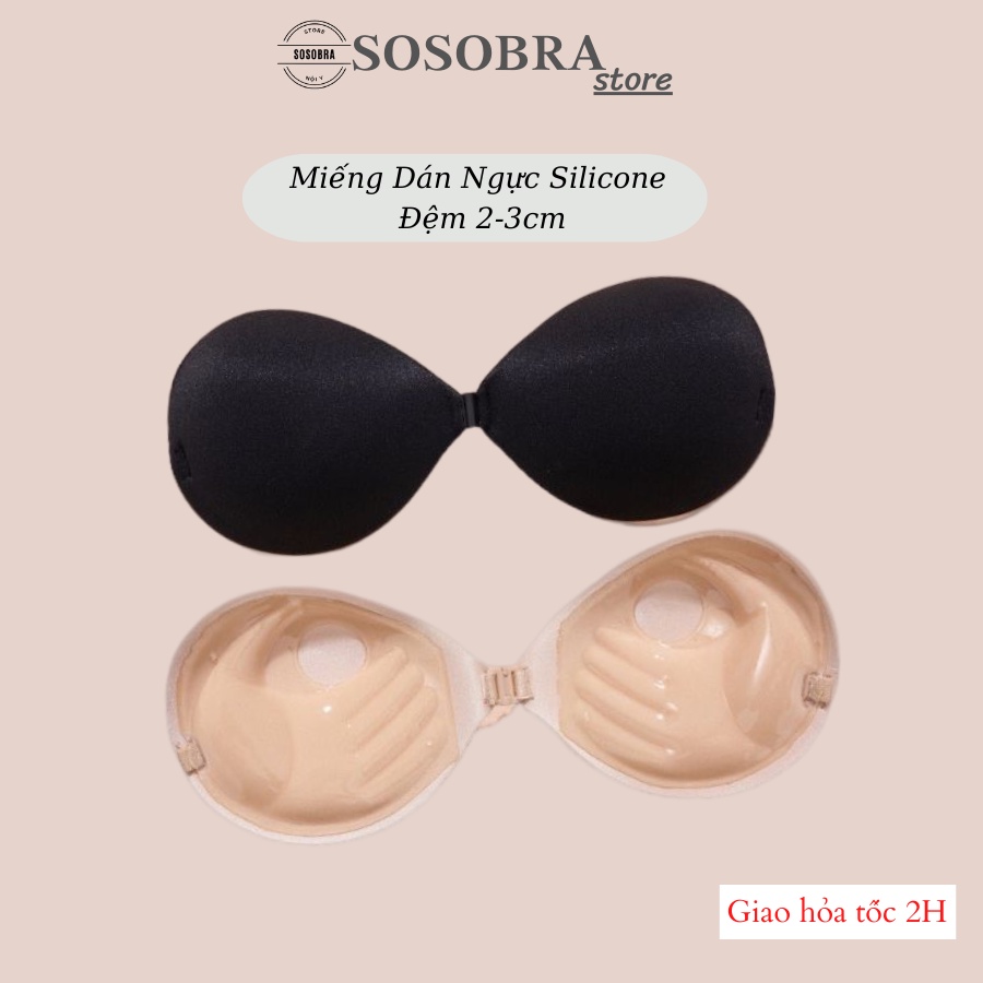 Miếng Dán Nâng Ngực Silicone Đệm Bàn Tay Áo Dán Ngực Siêu Bám Dính Tặng Kèm Dây Quai Trong PK01