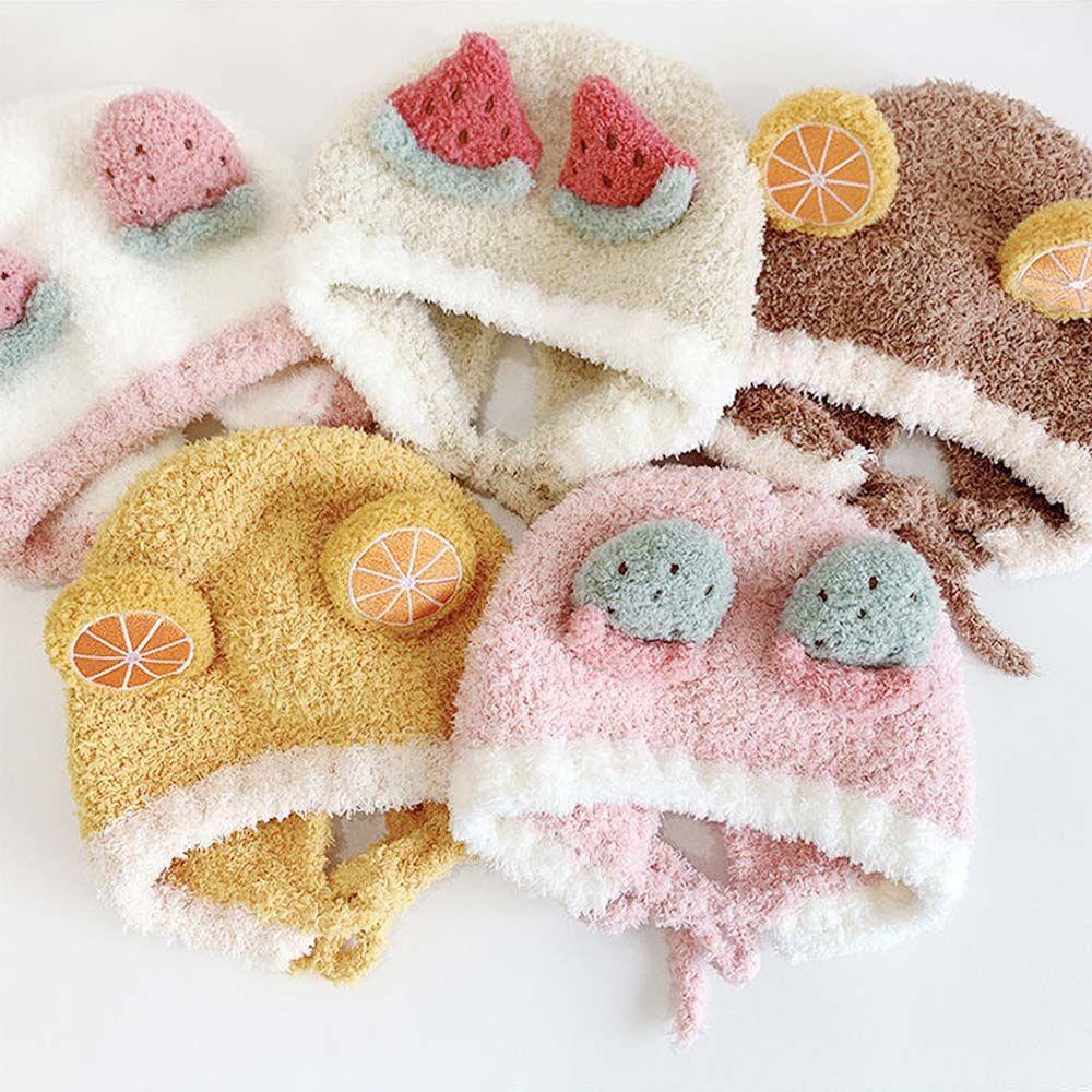 SUMU Mũ Len Trùm Tai Đính Quả Bông Dễ Thương Cho Bé