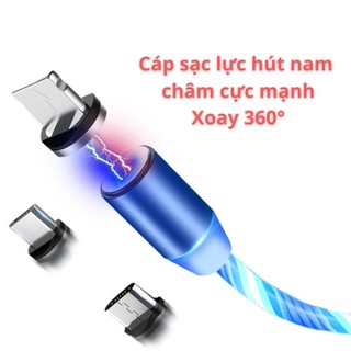 Dây cáp sạc điện thoại có đèn LED phát sáng dành cho Android, Ip, Type-C