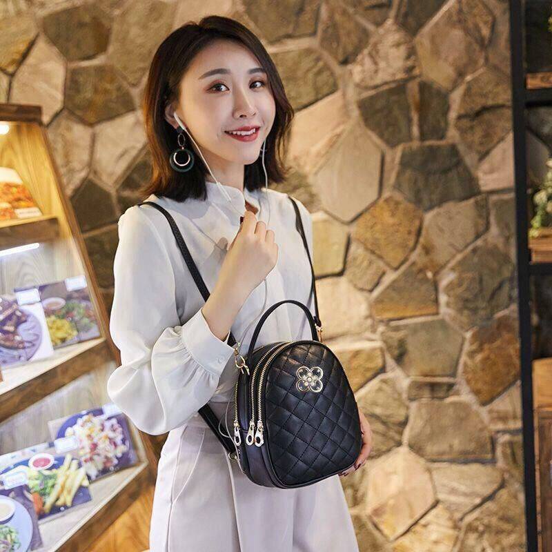Túi Đeo Chéo Ba Lớp Da Thật Đính Kim Cương Mini Phong Cách Thời Trang Mới 2021 Dành Cho Bạn Nữ
