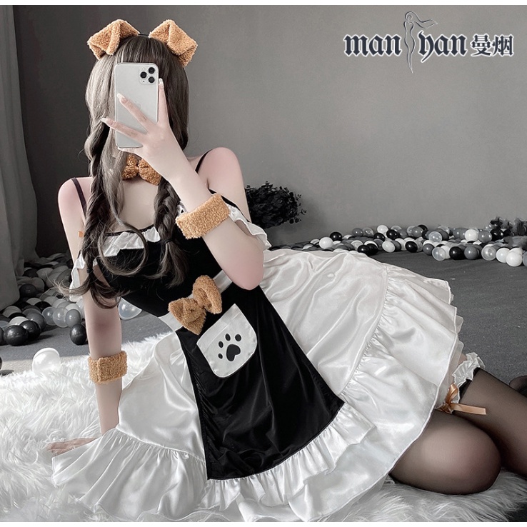 Sét bộ hóa trang gấu xinh sexy gợi cảm kèm phụ kiện và tất mã 606